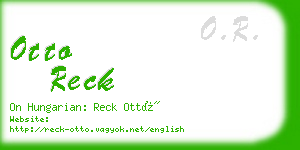 otto reck business card